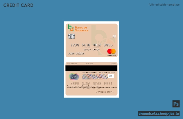 Mustervorschau der Honduras Banco de Occidente Mastercard